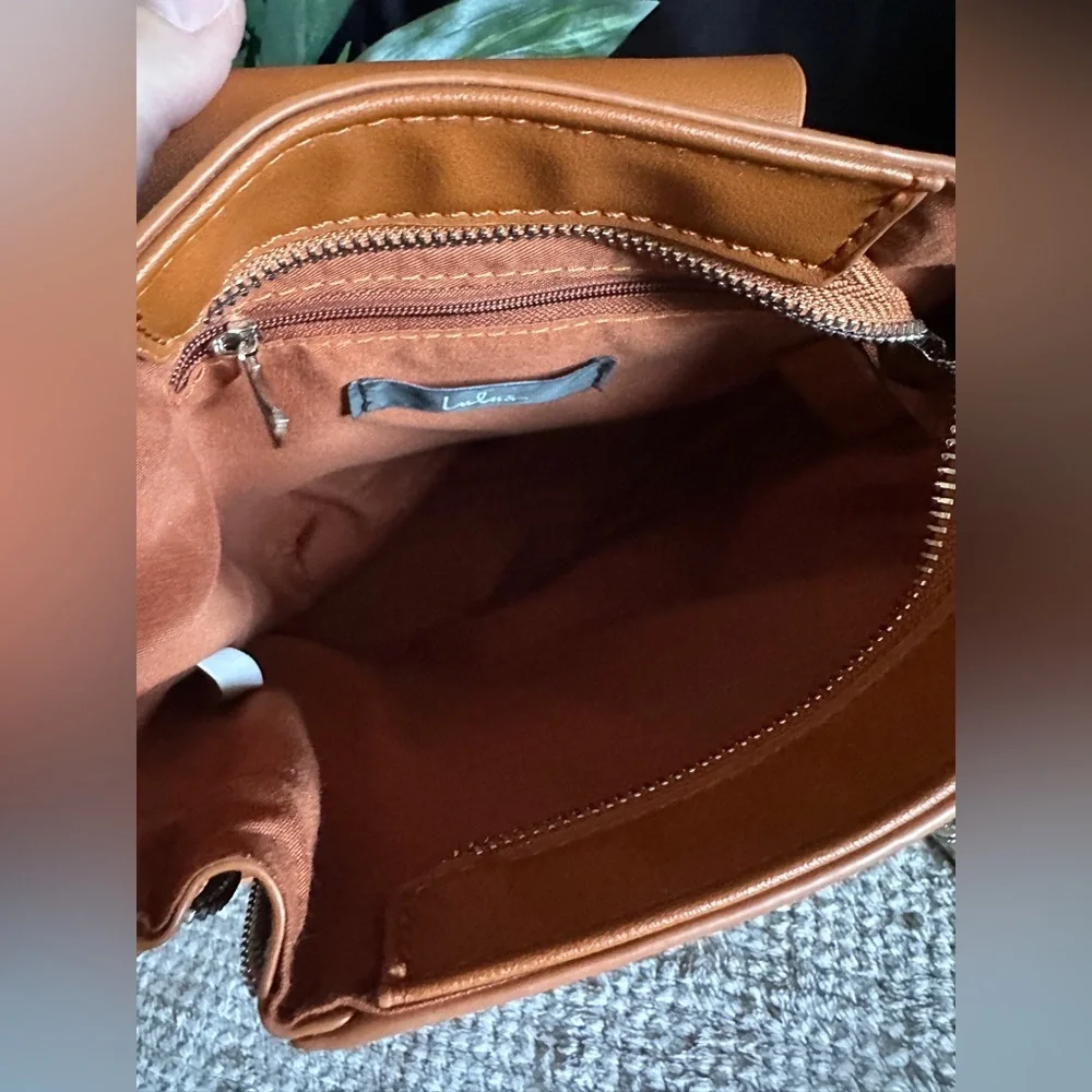 LULUs Sidewalk Stunner Brown Vegan Leather Backpack Shoulder Bag – Boho backpack - Picture 7 of 7